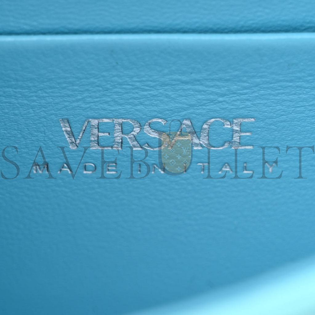 VERSACE SATIN CRYSTAL STUDDED MINI LA MEDUSA BAG BLUE 1456397 (16*13*6cm)