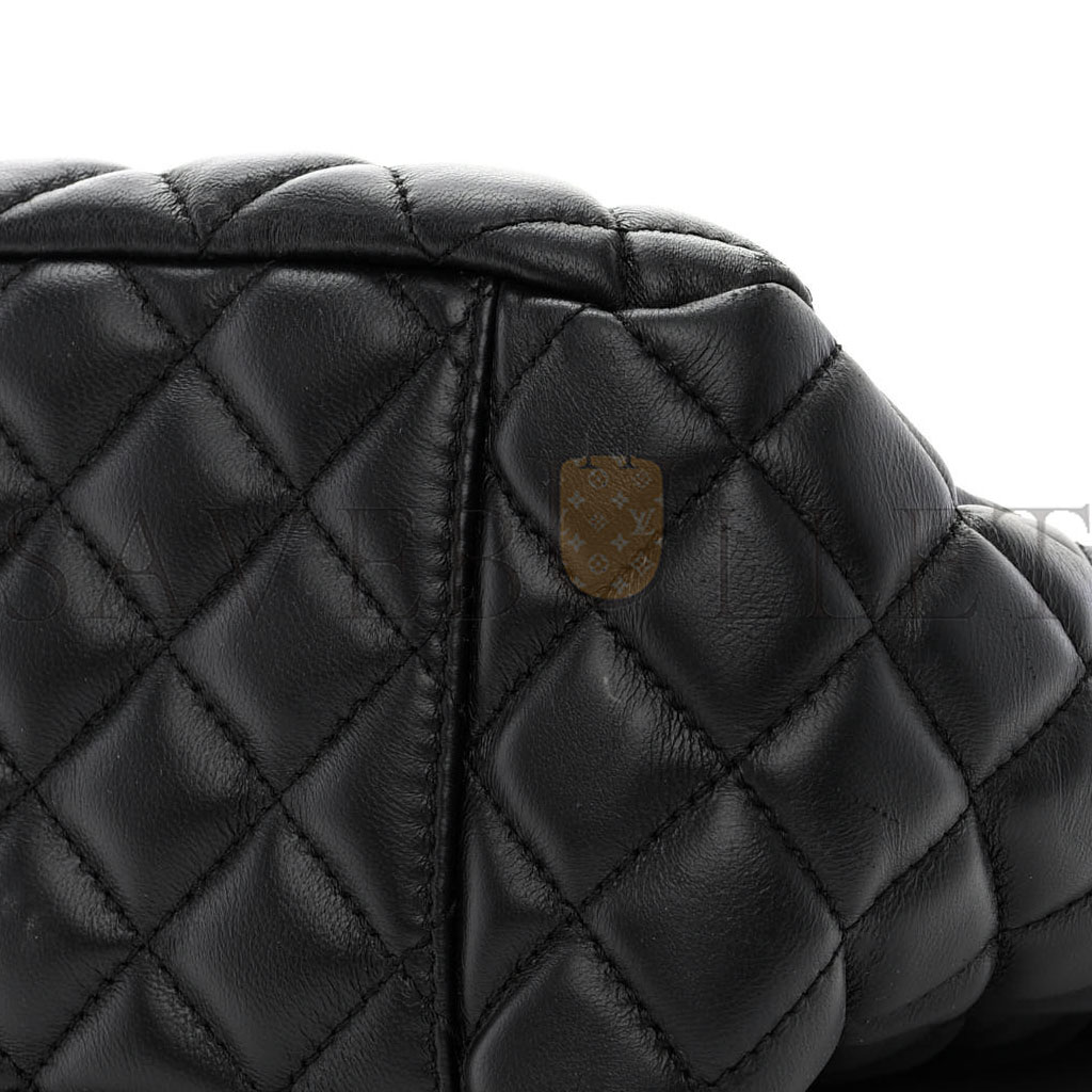 VERSACE NAPPA QUILTED LA MEDUSA CHAIN TOTE BLACK (37*25*10cm)