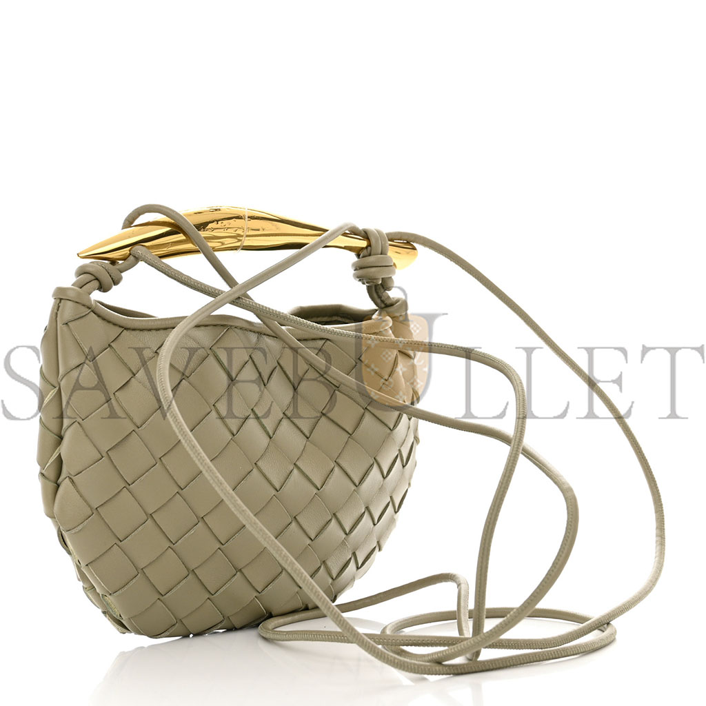 BOTTEGA VENETA NAPPA INTRECCIATO MINI SARDINE BAG TRAVERTINE (20*14*3cm)