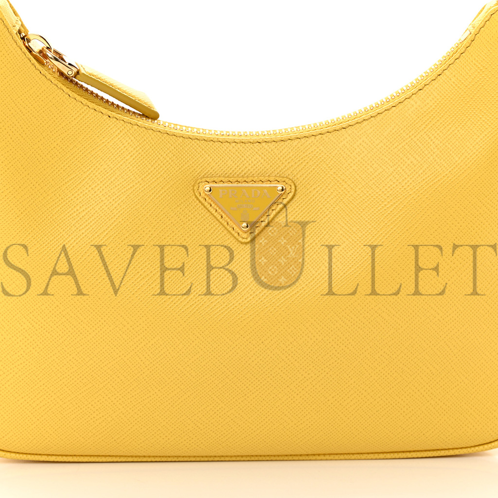 PRADA SAFFIANO LUX RE-EDITION MINI SHOULDER BAG SOLEIL (23*18*7cm)