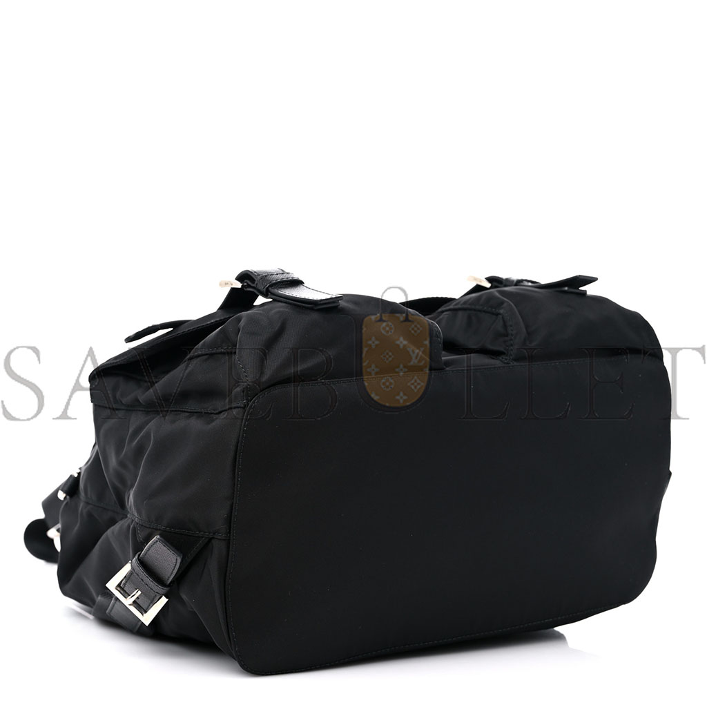 PRADA RE-NYLON TESSUTO SAFFIANO MEDIUM BACKPACK BLACK (30*30*15cm)