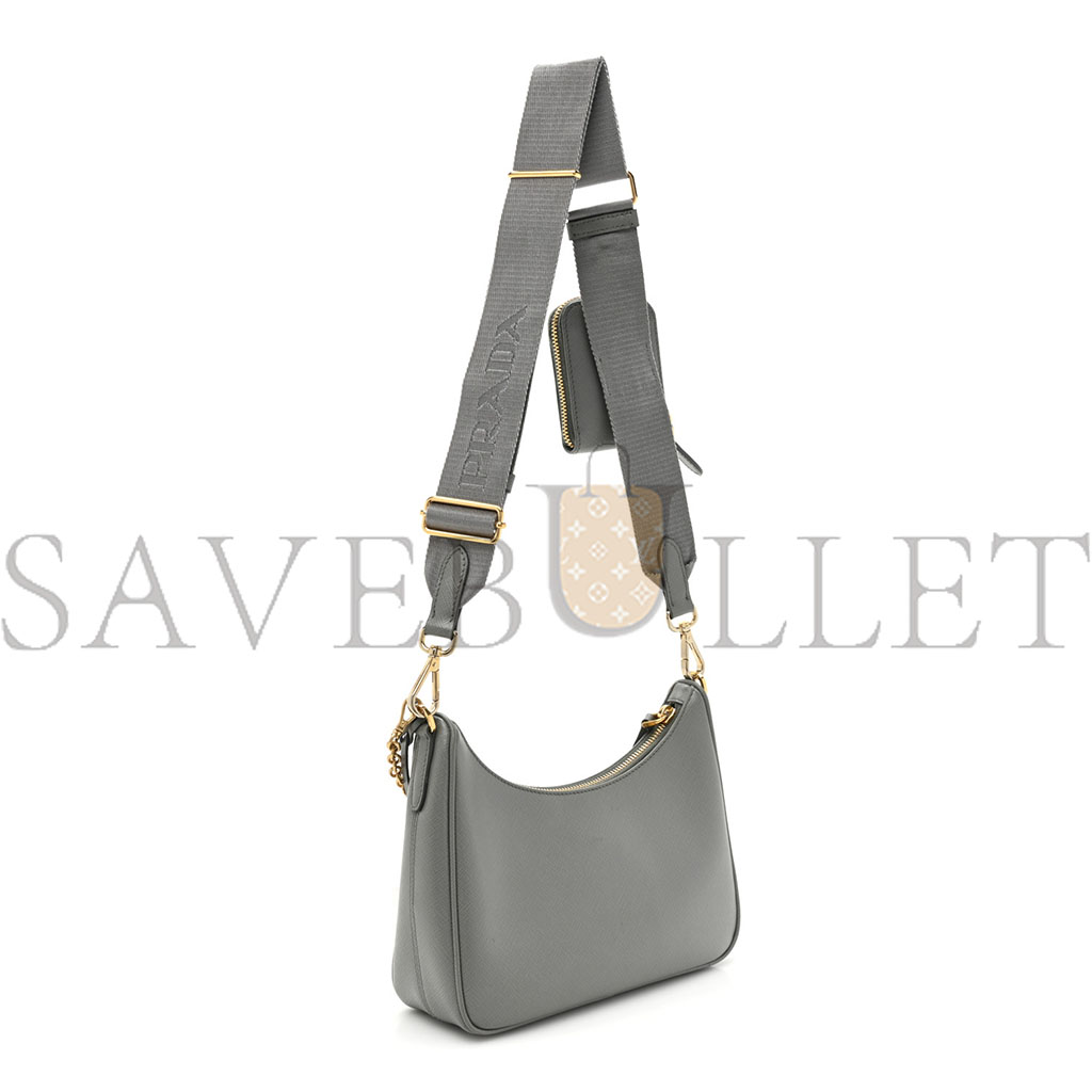 PRADA SAFFIANO RE-EDITION 2005 SHOULDER BAG ARDESIA (23*18*6cm)