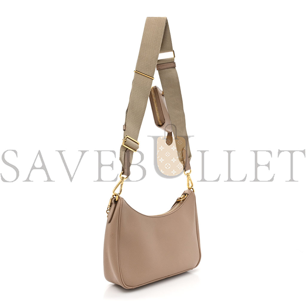 PRADA SAFFIANO RE-EDITION 2005 SHOULDER BAG CAMMEO BEIGE (22*12*6cm)