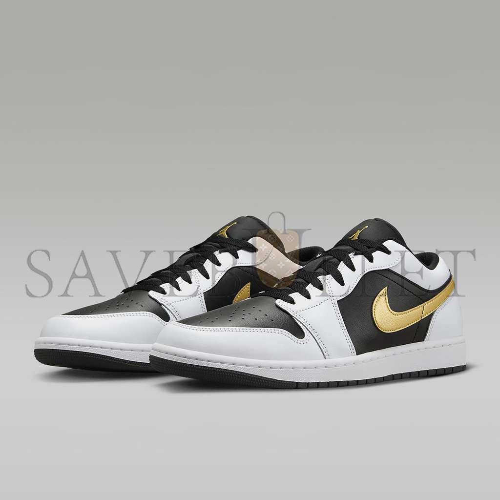 AIR JORDAN 1 LOW WHITE BLACK METALLIC GOLD 553558-172