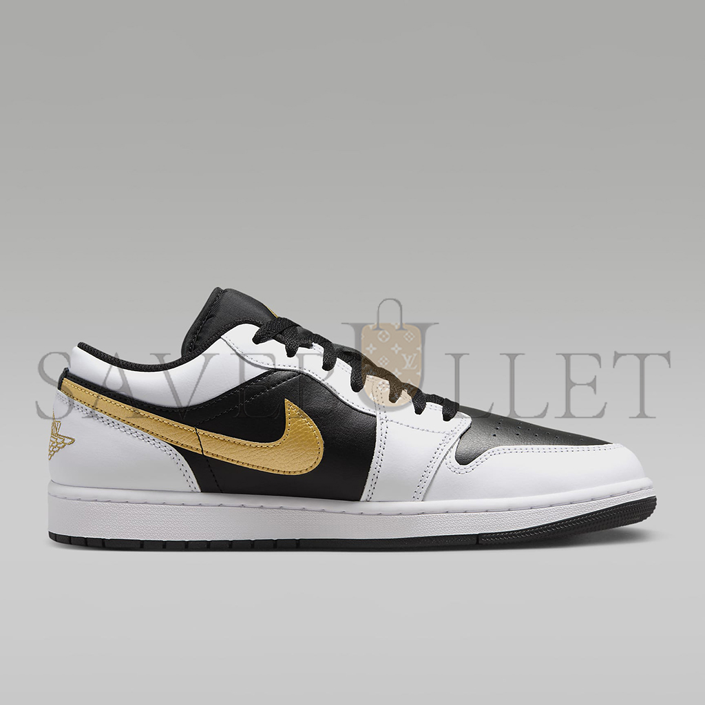 AIR JORDAN 1 LOW WHITE BLACK METALLIC GOLD 553558-172