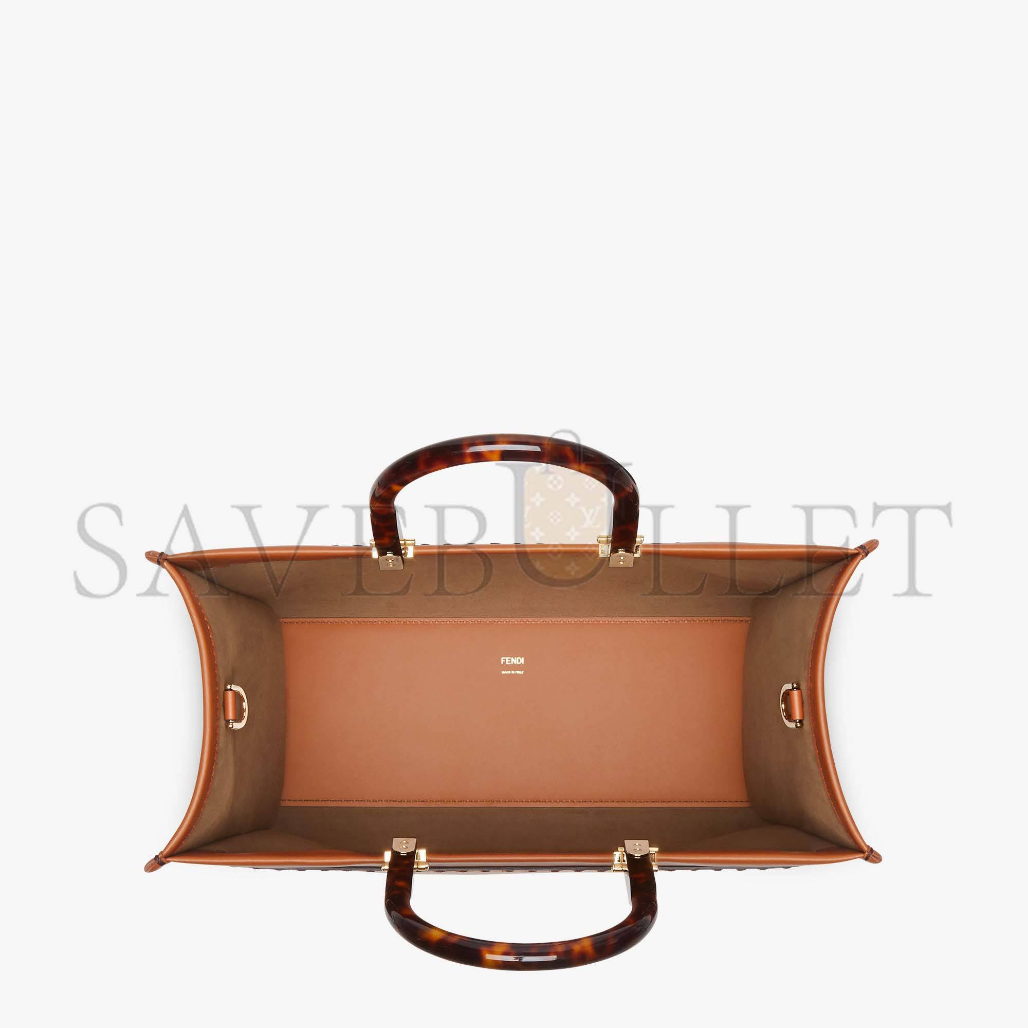 FENDI SUNSHINE MEDIUM - BROWN LEATHER SHOPPER 8BH386ABVLF0PWZ (35*31*17cm)