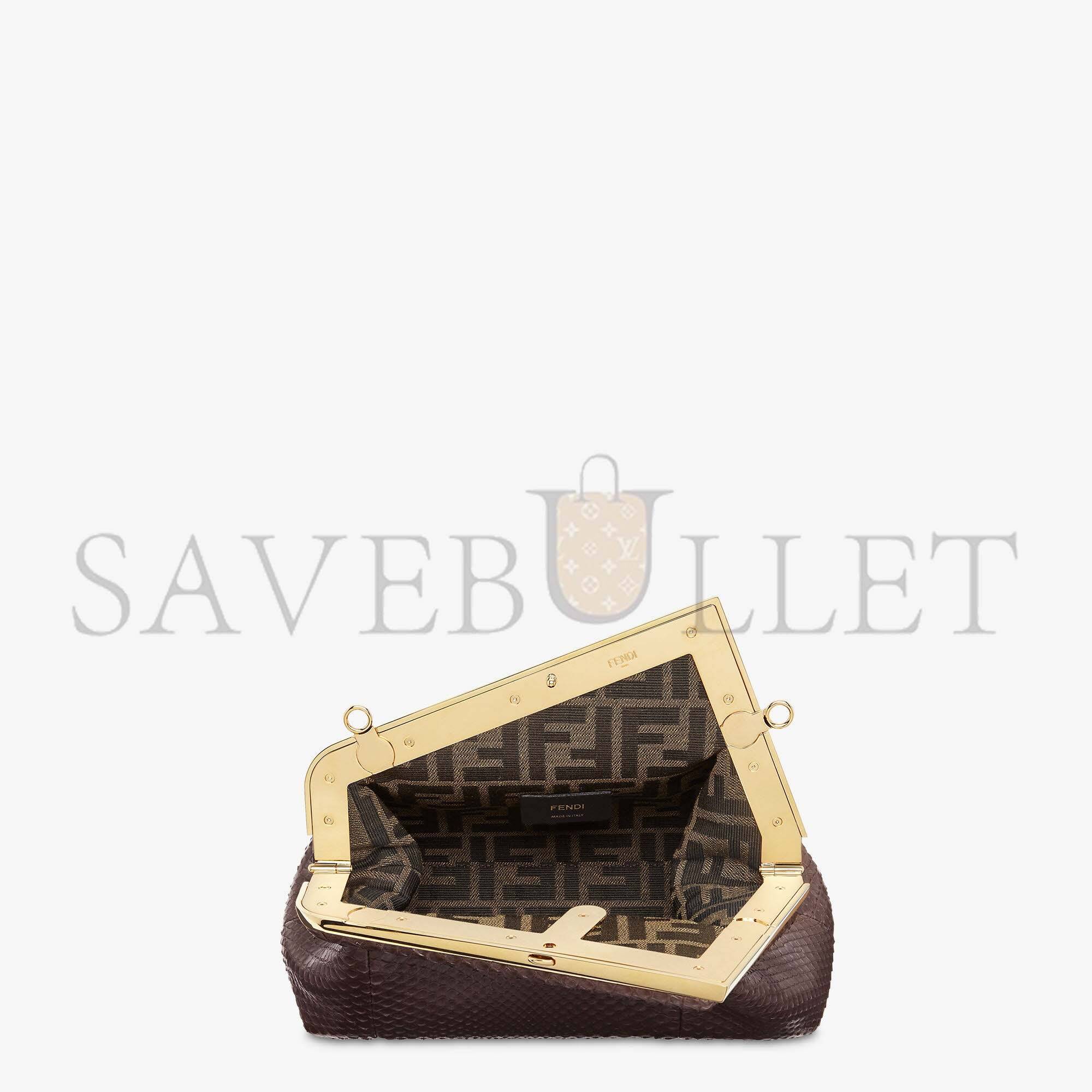 FENDI FIRST SMALL - DARK BROWN PYTHON LEATHER BAG 8BP129AHN2F12G2 (26*19*9.5cm)