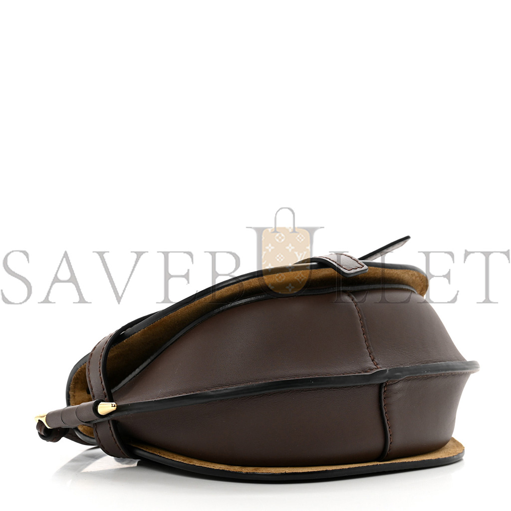 LOEWE CALFSKIN JACQUARD MINI GATE DUAL BAG CHOCOLATE (20*13*10cm)