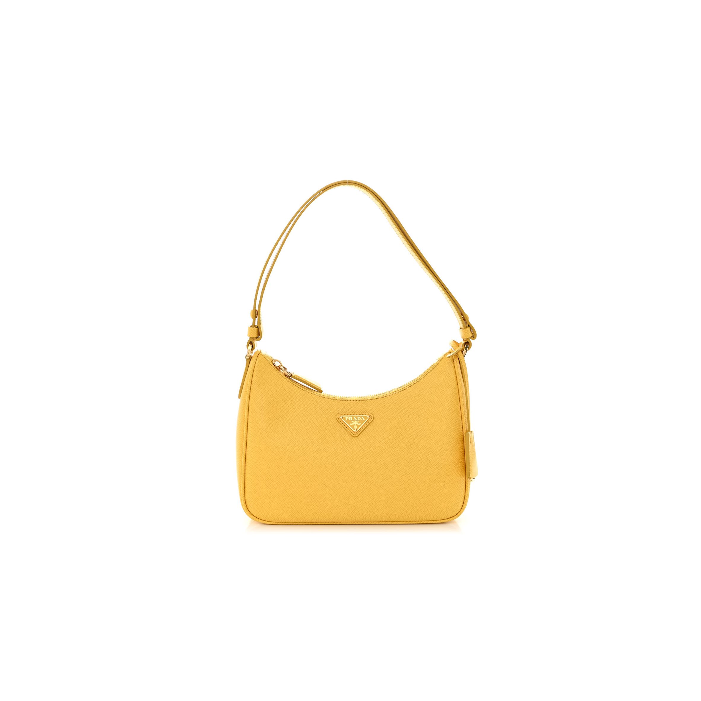 PRADA SAFFIANO LUX RE-EDITION MINI SHOULDER BAG SOLEIL (23*18*7cm)