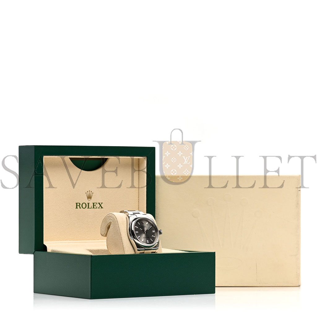 ROLEX STAINLESS STEEL 36MM OYSTER PERPETUAL WATCH SILVER 116000