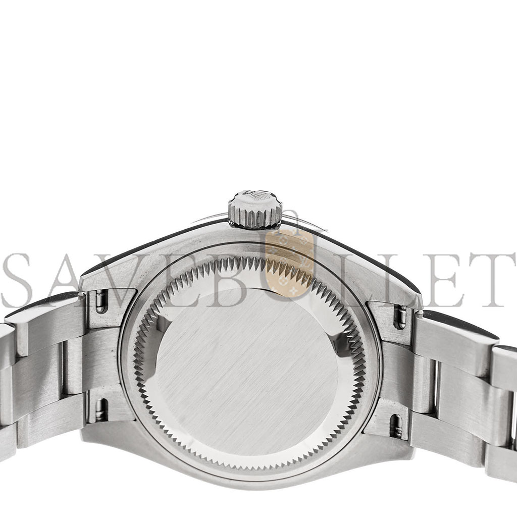 ROLEX STAINLESS STEEL 18K WHITE GOLD 28MM OYSTER PERPETUAL DATEJUST WATCH SILVER ROMAN 279174