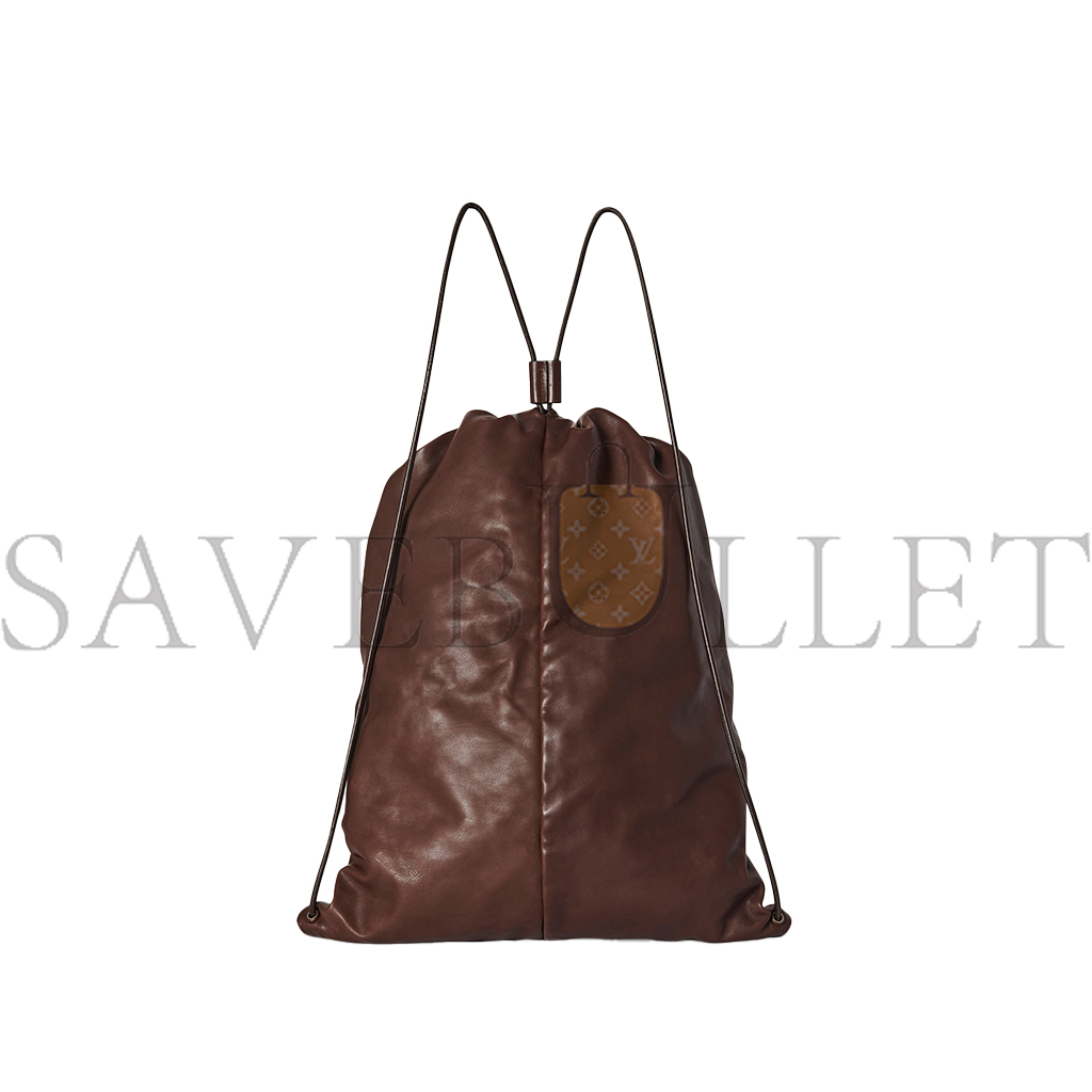 THE ROW PUFFY BACKPACK IN LEATHER CHOCOLATE W1604L114CHPLD (28*47*8cm)